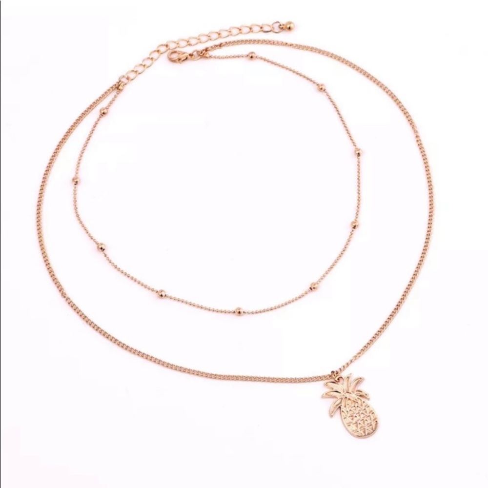 🌻Gold double layer pineapple necklace - Picture 3 of 3